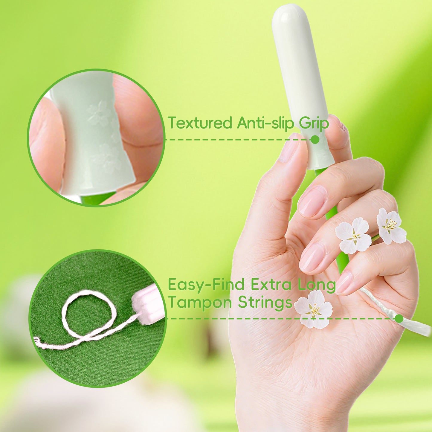 Tellove Tampons with 100% Organic Cotton Core - 48 Count(24 Regular, 24Super), Featuring 360° Comfort-Expand Technology with BPA-Free Applicator, Leak-Proof for 8 Hours, Comfort-Fit for Sensitive Skin