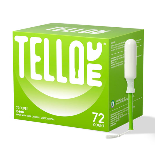 Tampons with 100% Organic Cotton Core, 72 Count(72 Super Tampons), Featuring 360° Comfort-Expand Technology with BPA-Free Applicator, Leak-Proof for 8 Hours, Comfort-Fit for Sensitive Skin